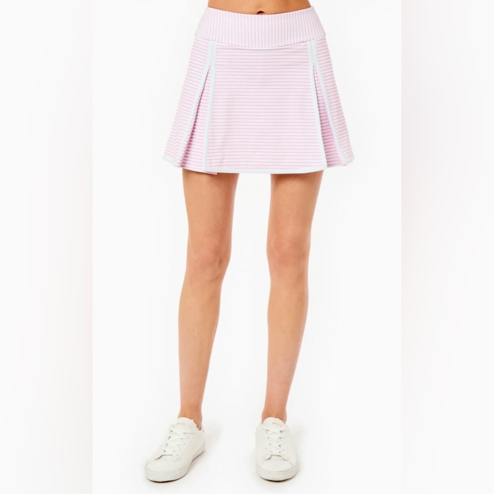 Addison Bay Pink and White Striped Mini Skirt